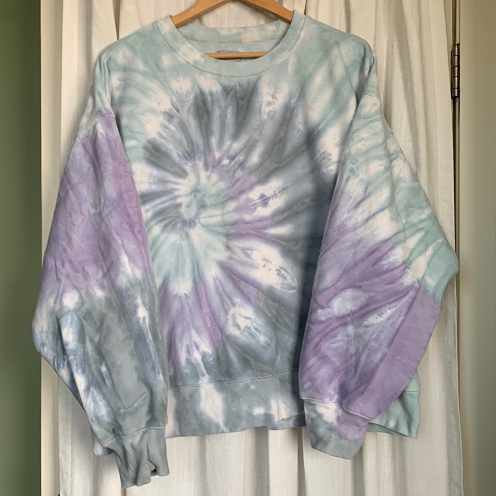 TNA Cozy Fleece oversized Tie Dye sweatshirt